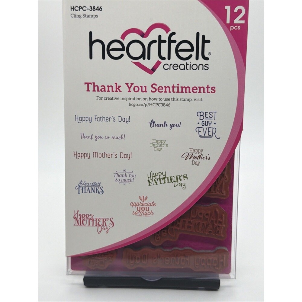 Heartfelt Creations Thank You Sentiments Cling Stamps HCPC-3846